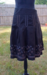 Swirls & Stripes Black Skirt