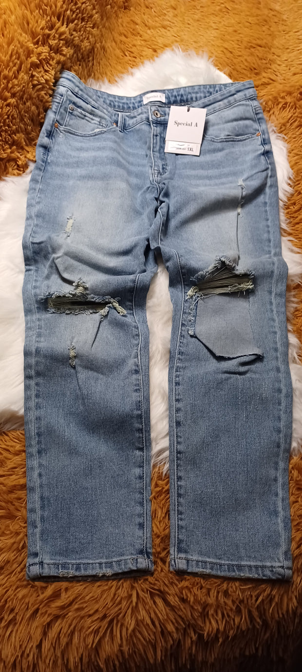 Distressed Light Wash Jeans