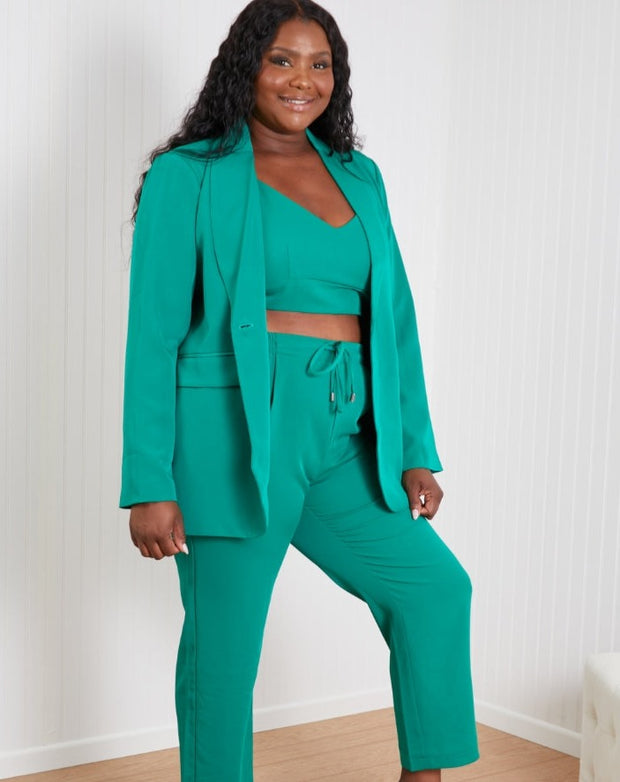Gorgeous Green Suit with Cropped Top