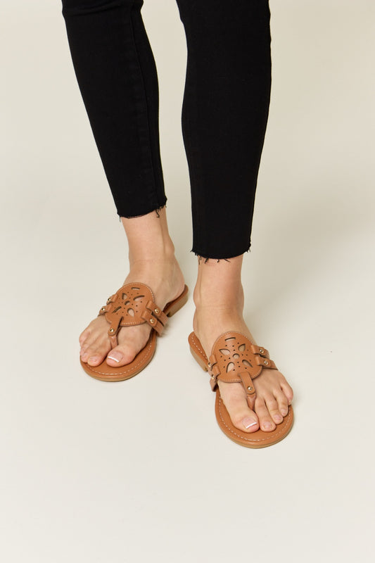 Cutout Design Thong Sandals