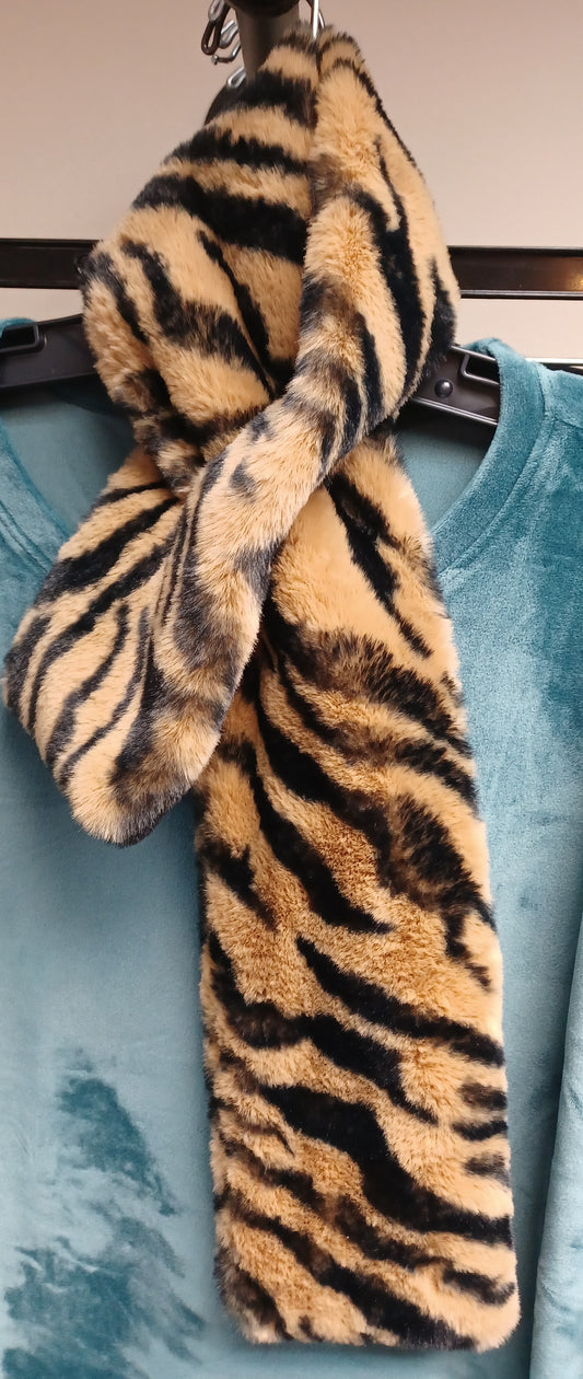 Faux Fur Tiger Scarf