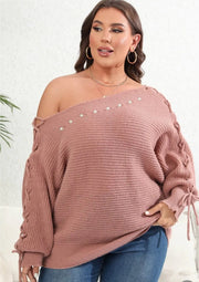 Pearly Off-Shoulder Sweater