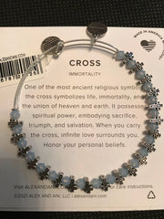 Alex and Ani | Beaded Cross Silvertone Bracelet