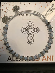 Alex and Ani | Beaded Cross Silvertone Bracelet