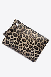 Leopard Print Faux Leather Clutch
