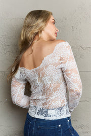 White Lace Off-the-Shoulder Top