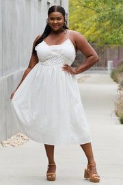Lace White Midi Dress