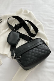 Vegan Leather Shoulder Bag w/ Change Purse