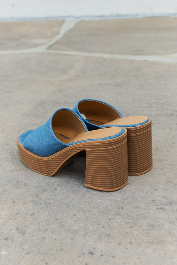 Denim Platform Sandals