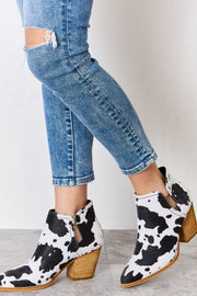 Cow Print Ankle Boots