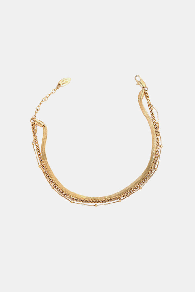 Gold-Plated Layered Anklet