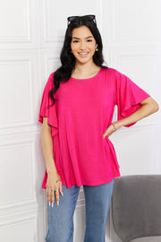 More Than Words Flutter Sleeve Top
