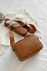 Vegan Leather Shoulder Bag w/ Change Purse